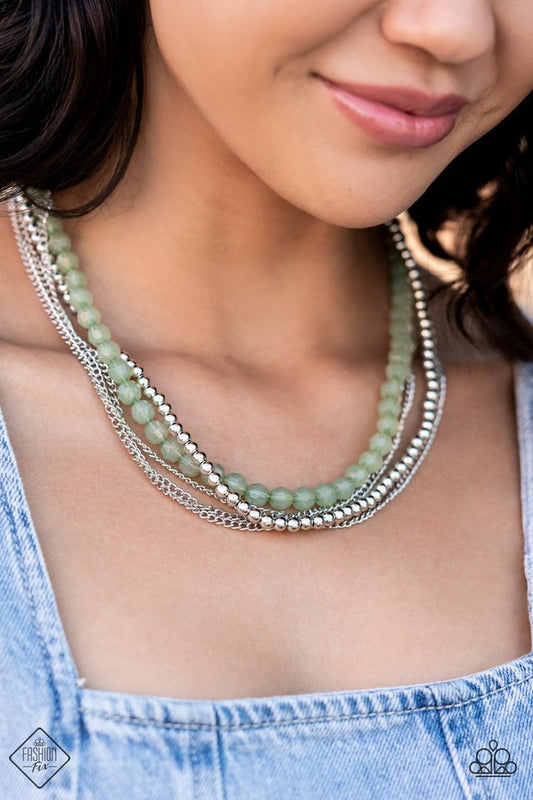 Boardwalk Babe - Green - Paparazzi Necklace Image