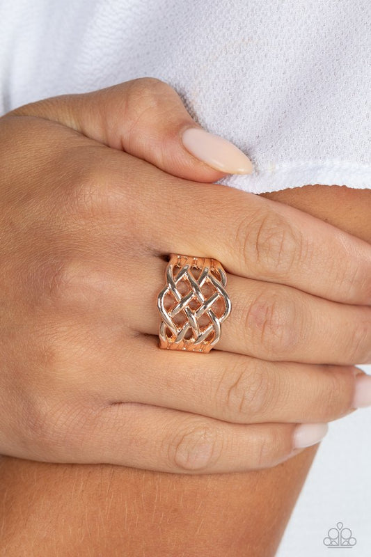 The One That KNOT Away - Rose Gold - Paparazzi Ring Image