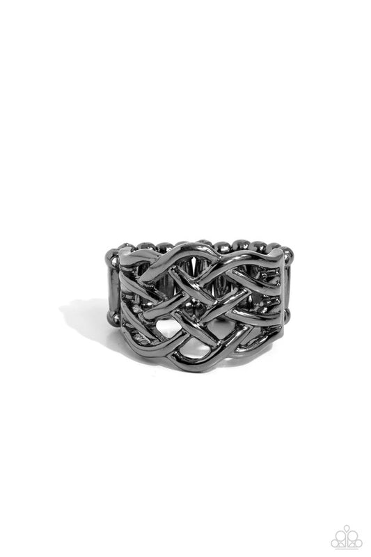 The One That KNOT Away - Black - Paparazzi Ring Image