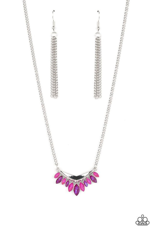 Flash of Fringe - Pink - Paparazzi Necklace Image