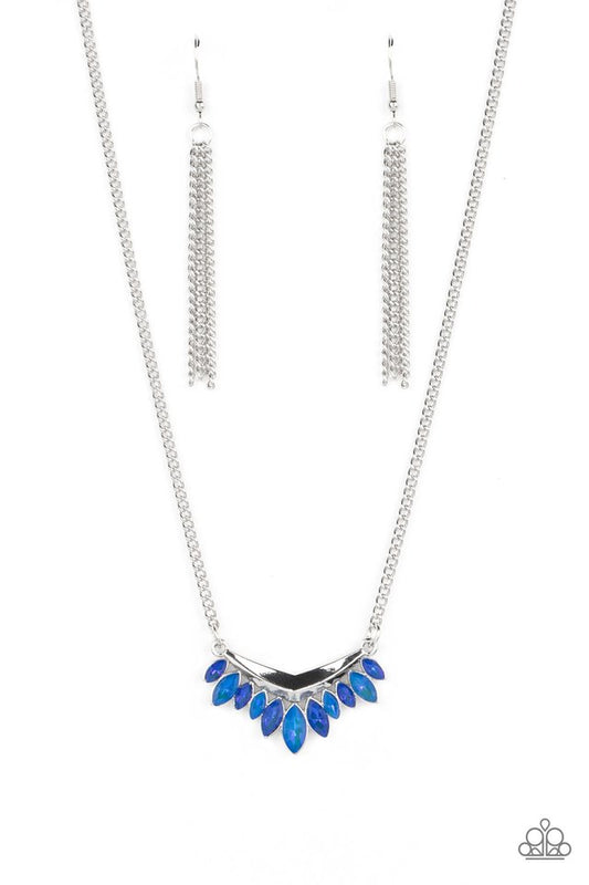 Flash of Fringe - Blue - Paparazzi Necklace Image