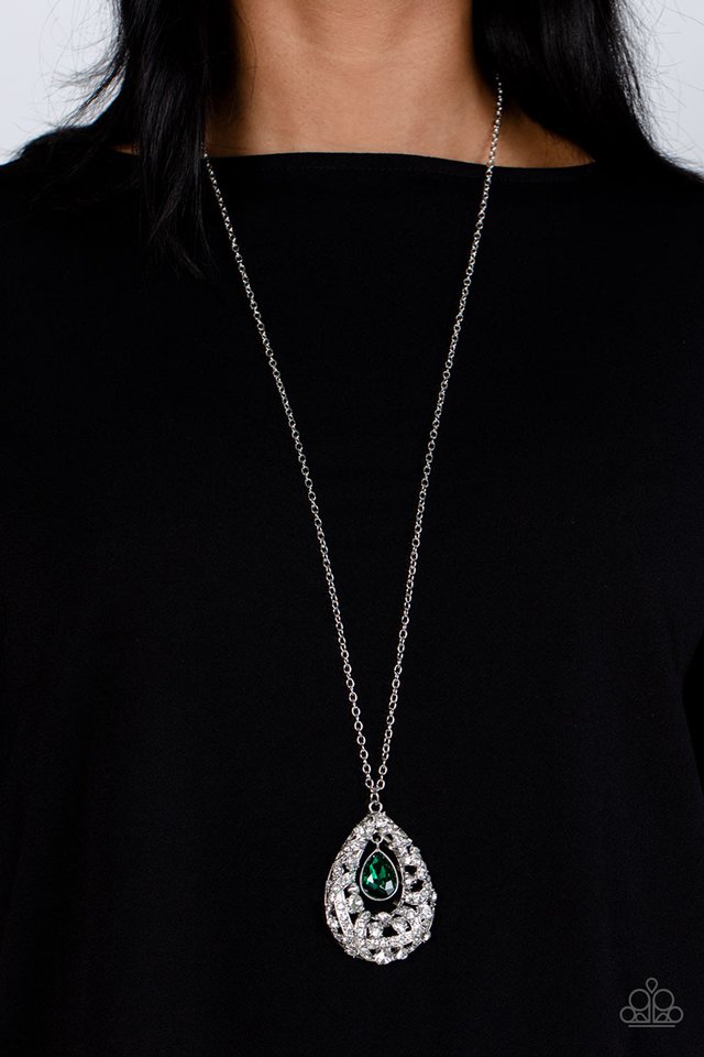 Glitz and GLOW - Green - Paparazzi Necklace Image