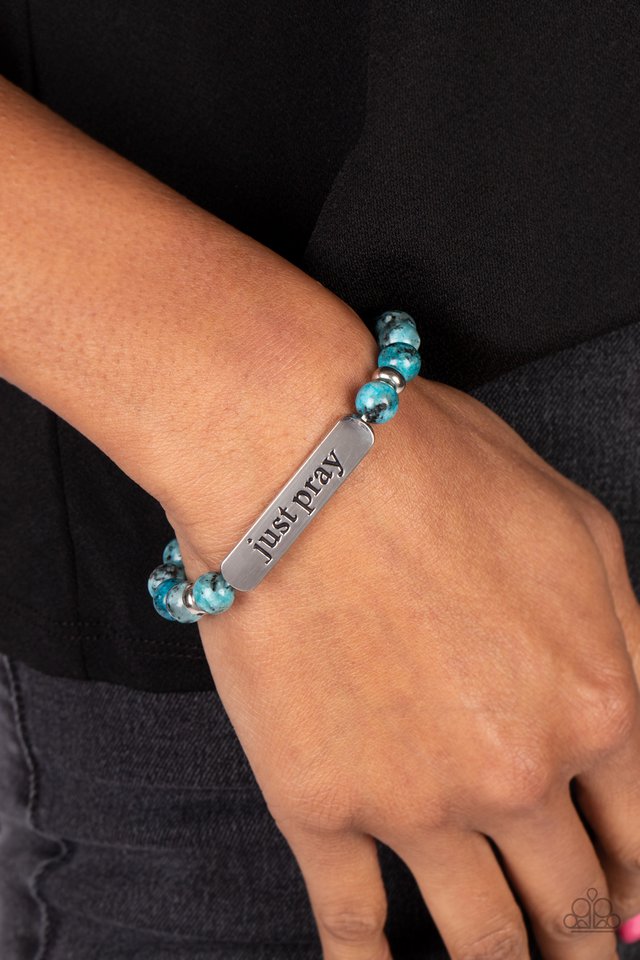 Just Pray - Blue - Paparazzi Bracelet Image