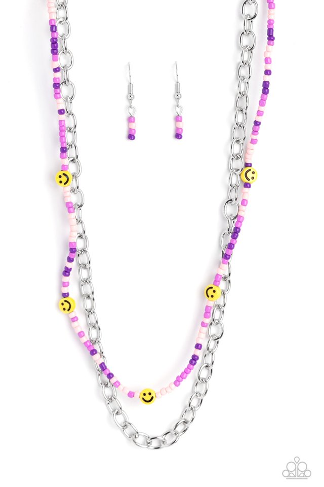 Happy Looks Good on You - Purple - Paparazzi Necklace Image