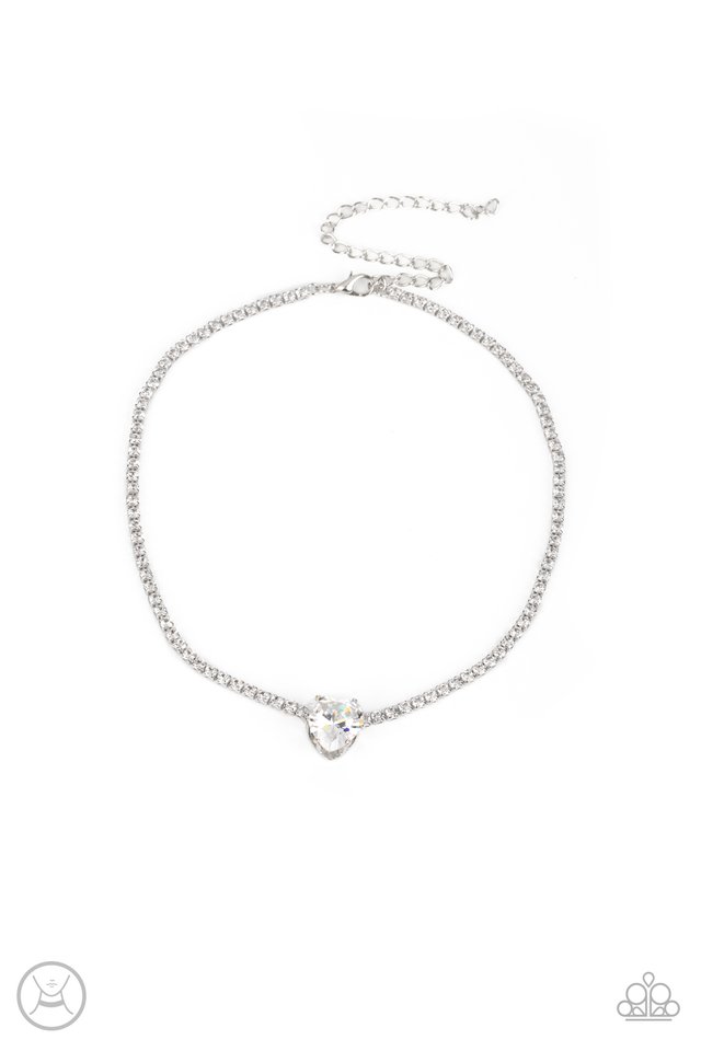 Flirty Fiancé - White - Paparazzi Necklace Image