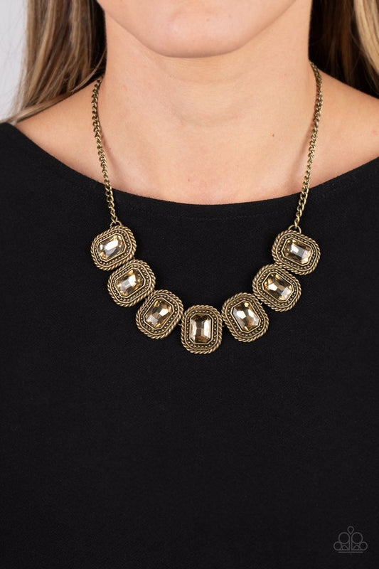 Iced Iron - Brass - Paparazzi Necklace Image