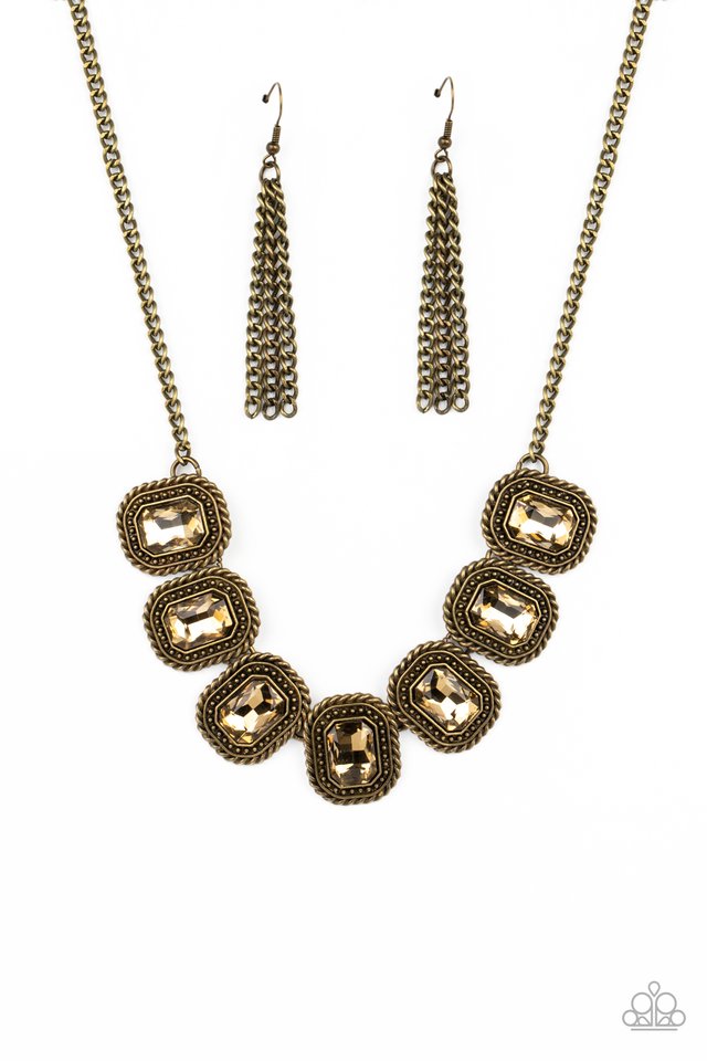 Iced Iron - Brass - Paparazzi Necklace Image