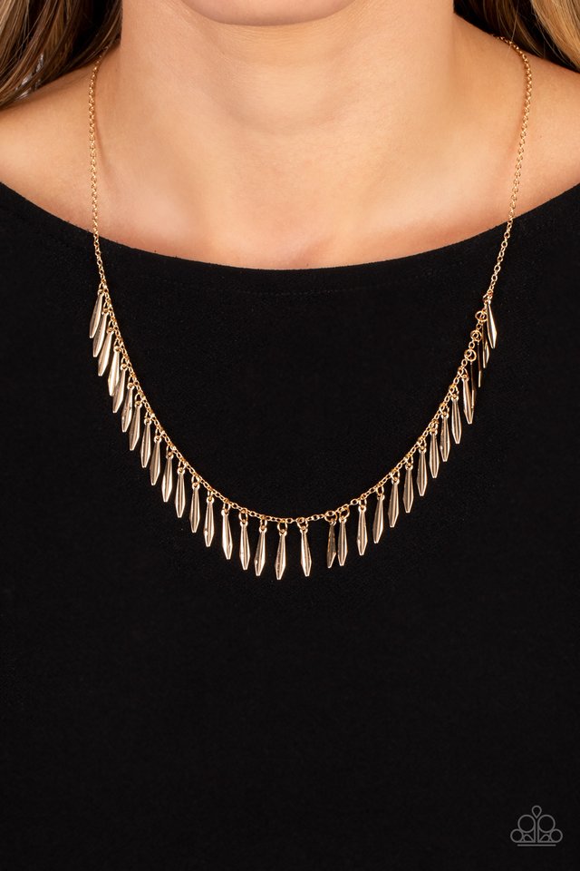 Striking Sheen - Gold - Paparazzi Necklace Image