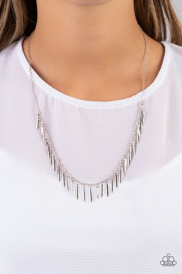 Striking Sheen - Silver - Paparazzi Necklace Image