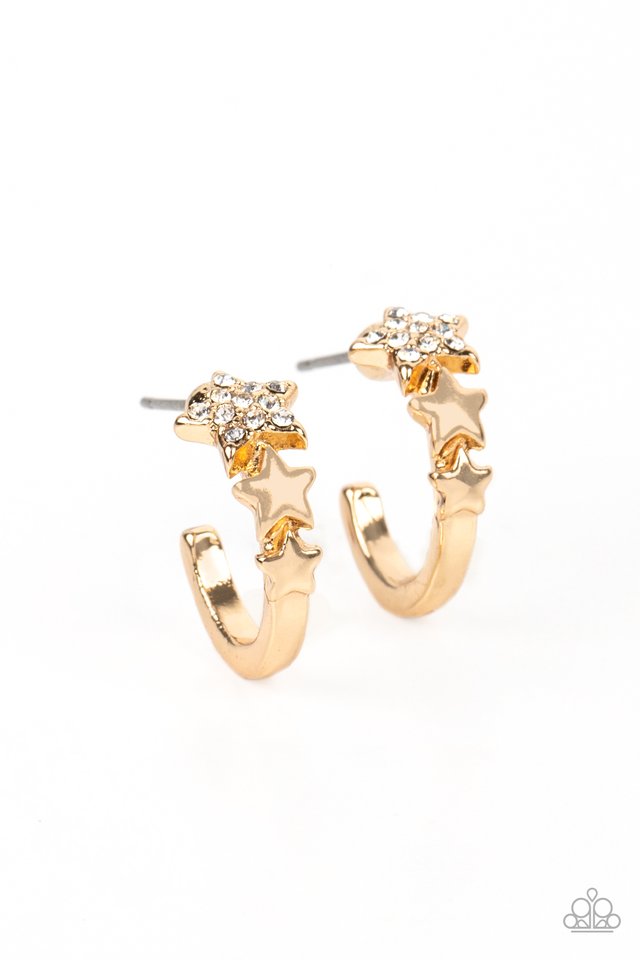 Starfish Showpiece - Gold - Paparazzi Earring Image