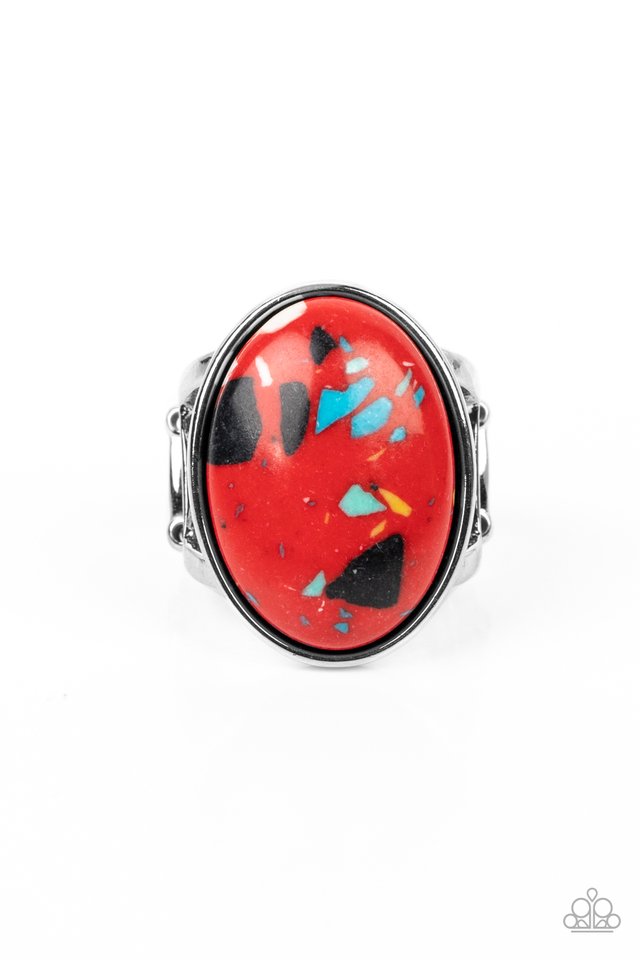 Majestic Marbling - Red - Paparazzi Ring Image