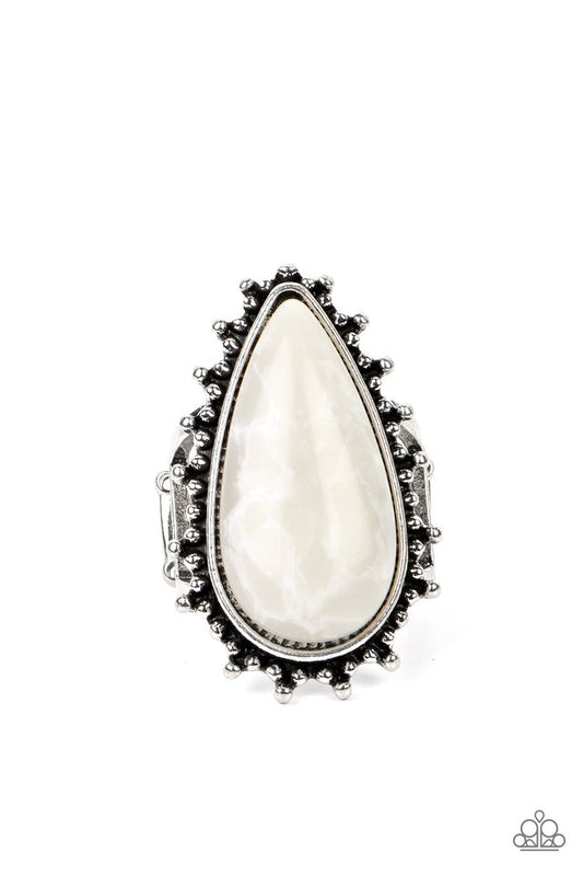 Down-to-Earth Essence - White - Paparazzi Ring Image