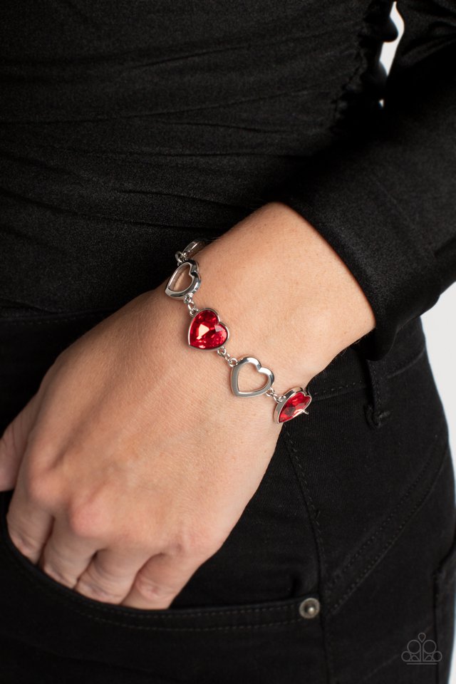 Sentimental Sweethearts - Red - Paparazzi Bracelet Image