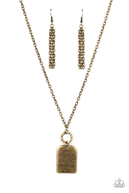 Persevering Philippians - Brass - Paparazzi Necklace Image