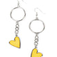 Don’t Miss a HEARTBEAT - Yellow - Paparazzi Earring Image