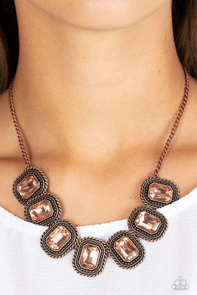 Iced Iron - Copper - Paparazzi Necklace Image