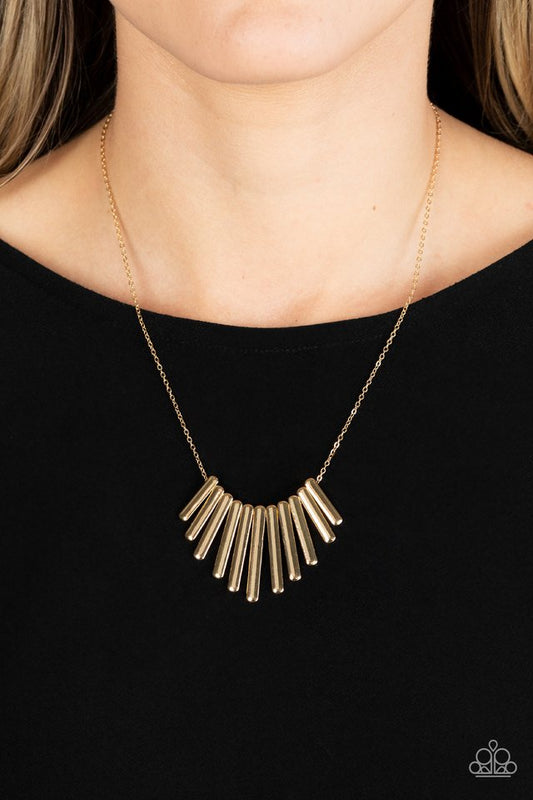 Leading MANE - Gold - Paparazzi Necklace Image