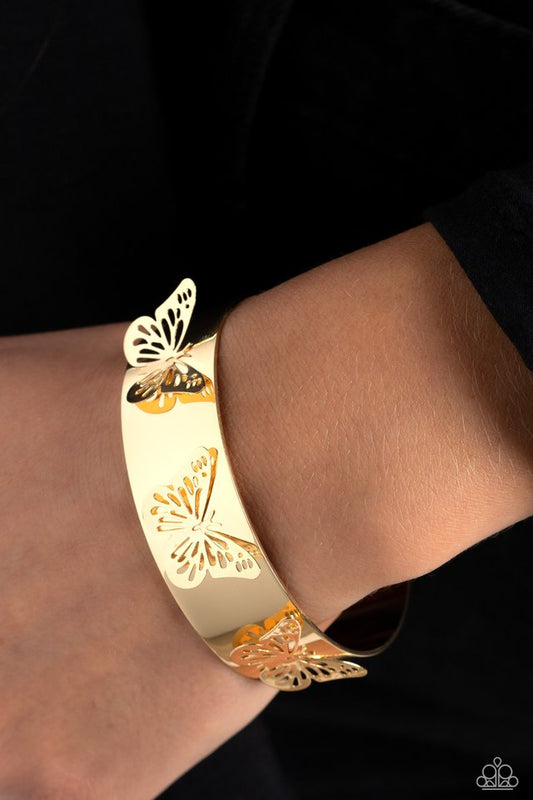 Magical Mariposas - Gold - Paparazzi Bracelet Image