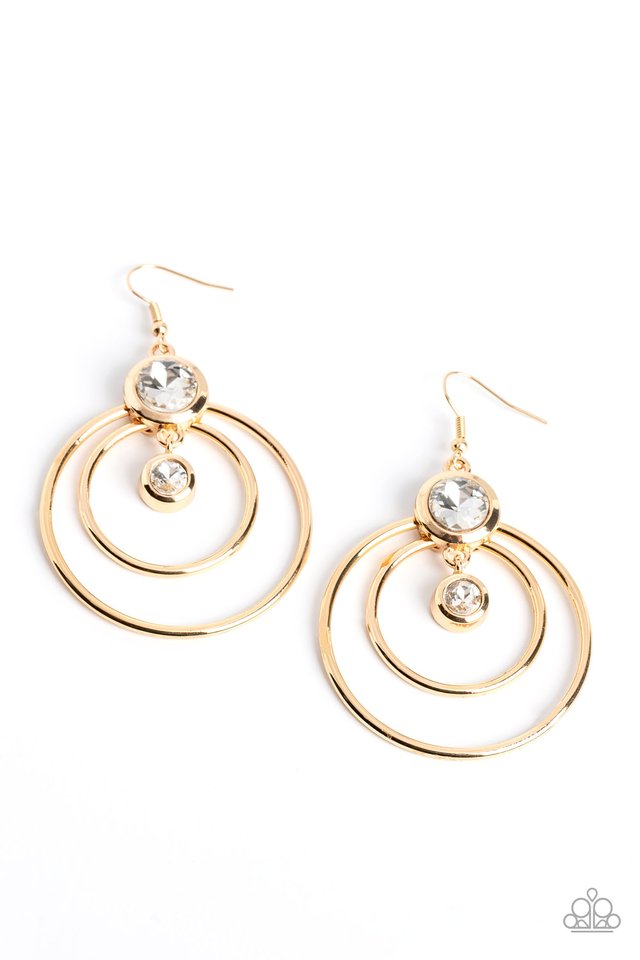 Dapperly Deluxe - Gold - Paparazzi Earring Image