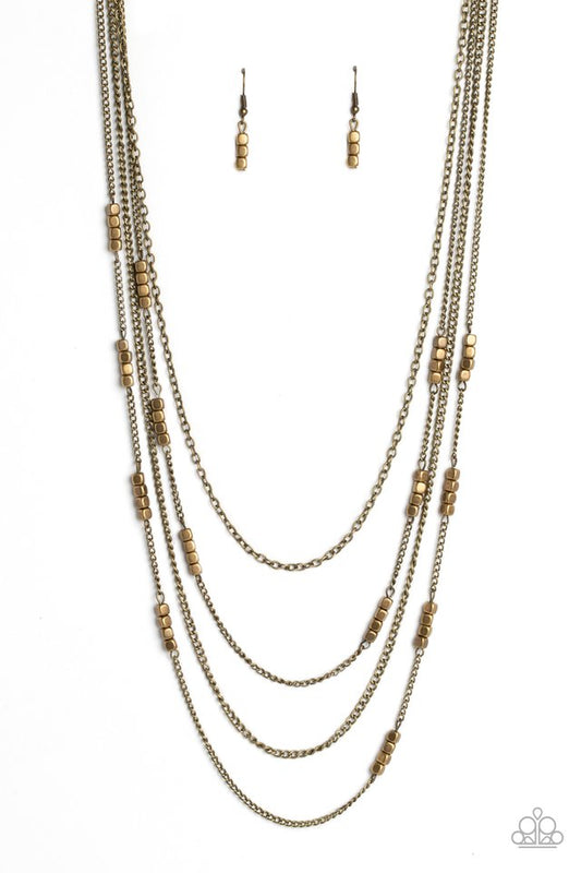 Metallic Monarch - Brass - Paparazzi Necklace Image