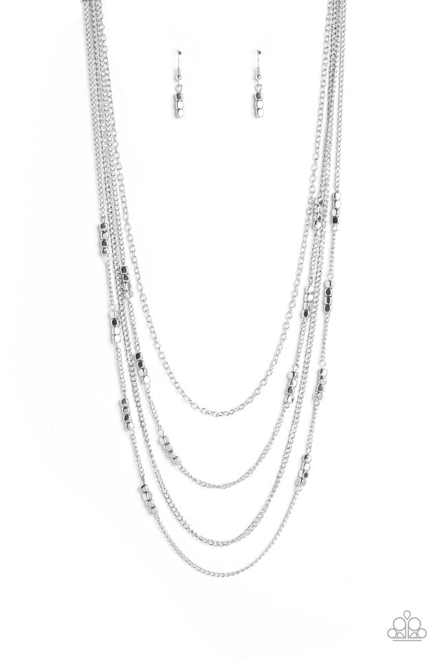 Metallic Monarch - Silver - Paparazzi Necklace Image