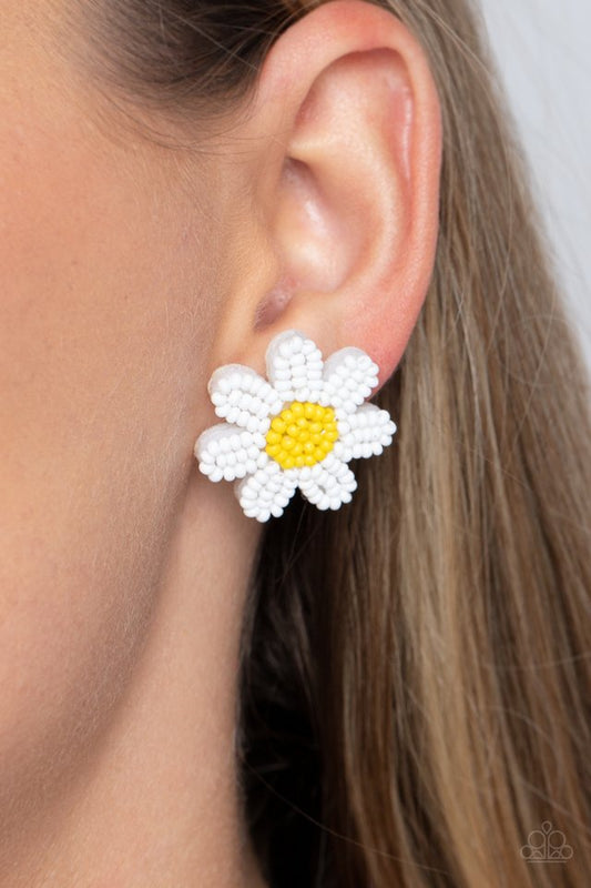 Sensational Seeds - White - Paparazzi Earring Image