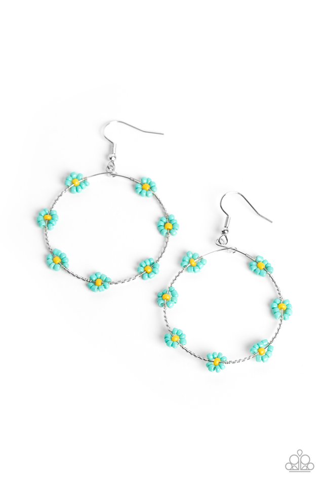 Dainty Daisies - Blue - Paparazzi Earring Image