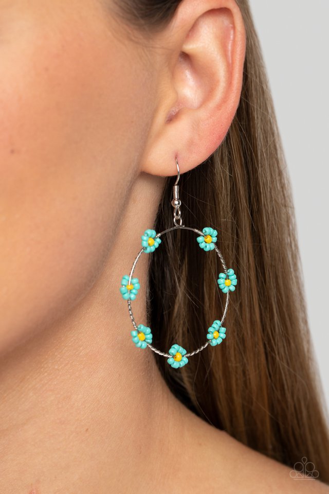 Dainty Daisies - Blue - Paparazzi Earring Image