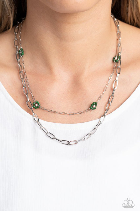 Bold Buds - Green - Paparazzi Necklace Image