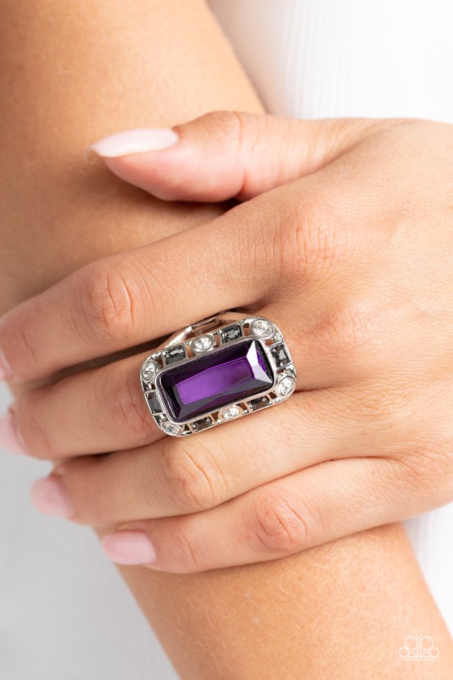 Radiant Rhinestones - Purple - Paparazzi Ring Image
