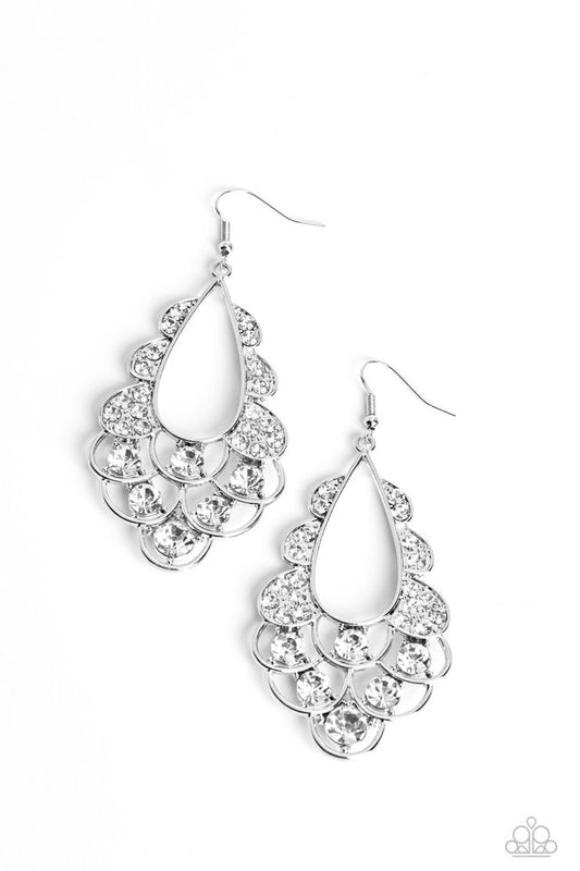 Majestic Masquerade - White - Paparazzi Earring Image