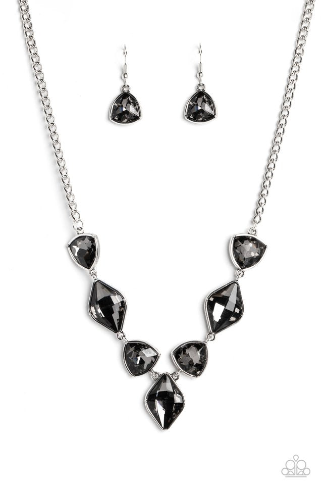 Glittering Geometrics - Silver - Paparazzi Necklace Image