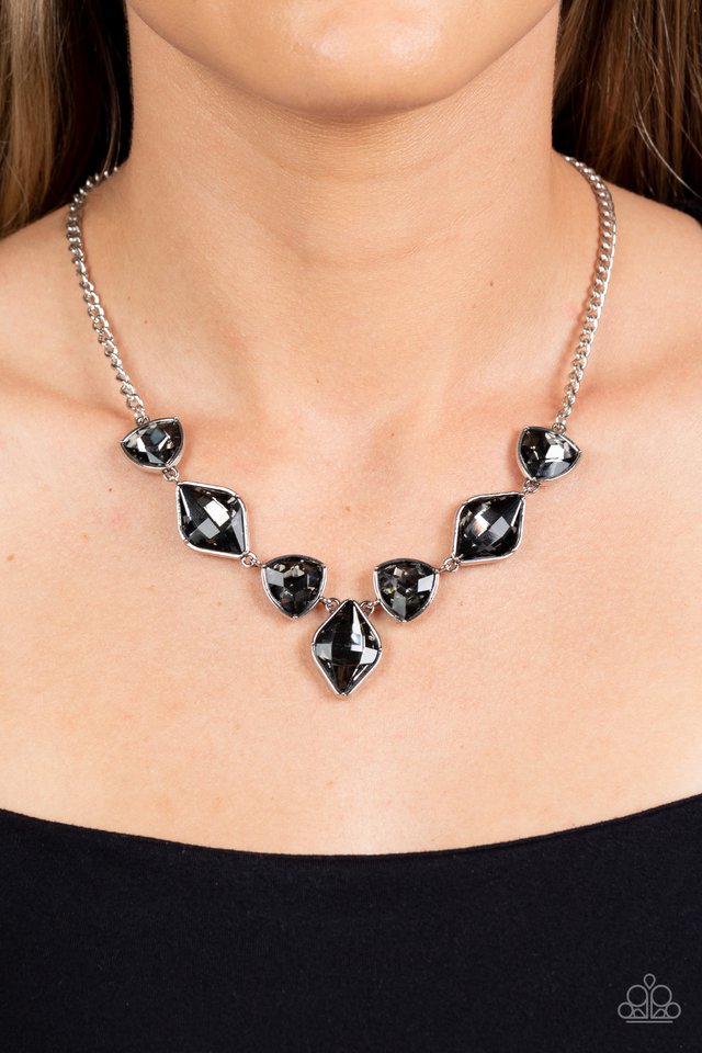 Glittering Geometrics - Silver - Paparazzi Necklace Image