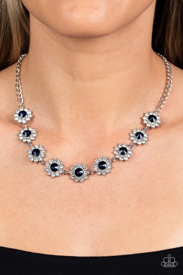 Blooming Brilliance - Blue - Paparazzi Necklace Image