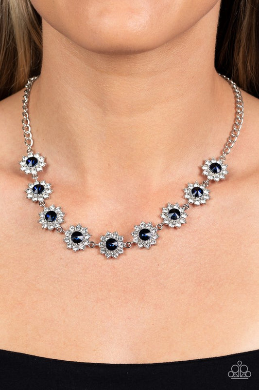 Blooming Brilliance - Blue - Paparazzi Necklace Image