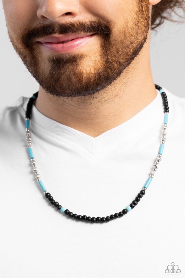 Volcanic Valiance - Blue - Paparazzi Necklace Image