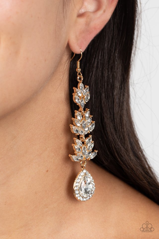 Water Lily Whimsy - Gold - Paparazzi Earring Image