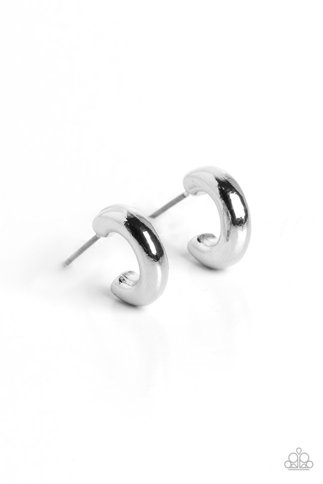 Catwalk Curls - Silver - Paparazzi Earring Image