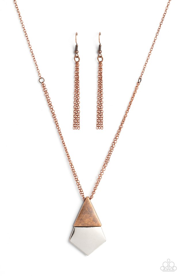 Posh Pyramid - Copper - Paparazzi Necklace Image