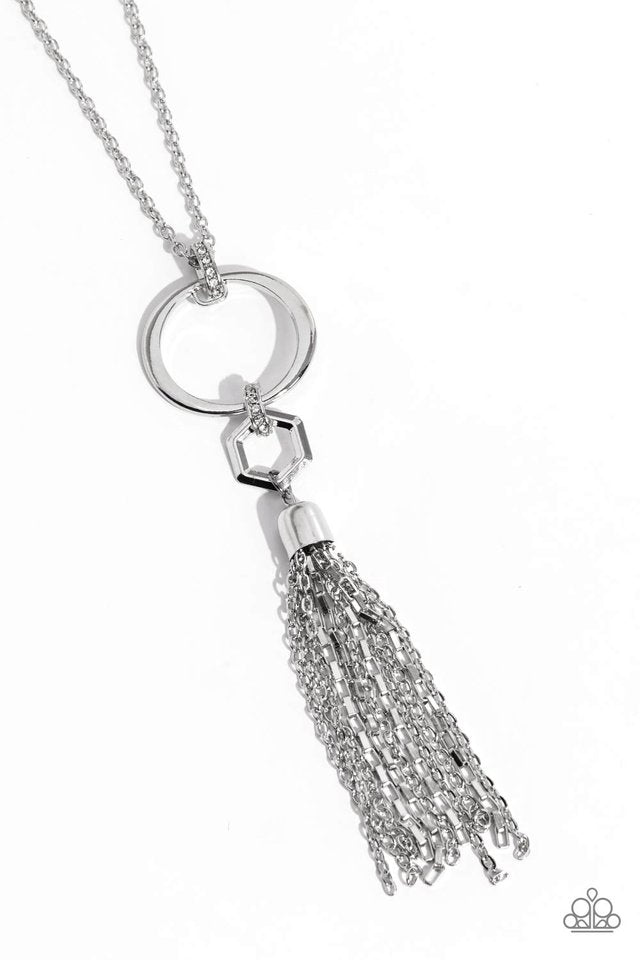 Tassel Tune - White - Paparazzi Necklace Image