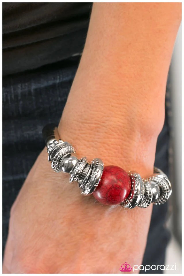 Paparazzi Bracelet ~ Do As The Romans Do... - Red