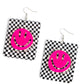 Paparazzi Earring ~ Cheeky Checkerboard - Pink