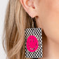 Paparazzi Earring ~ Cheeky Checkerboard - Pink