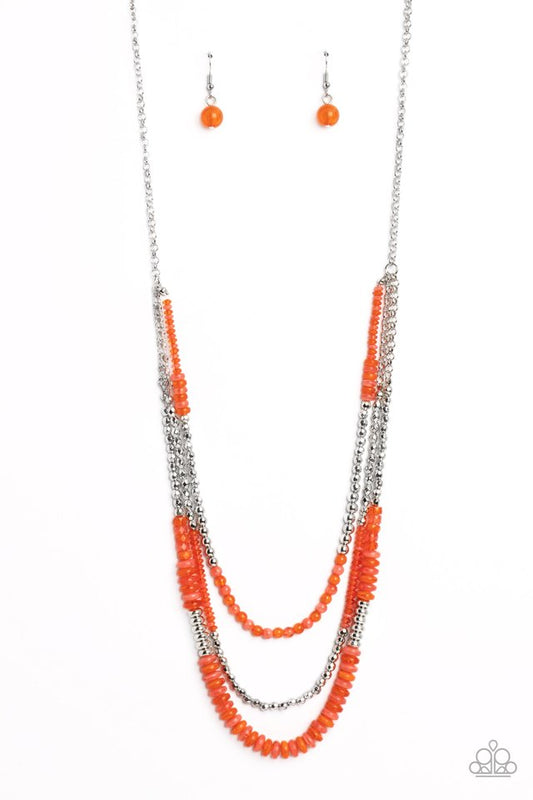 Newly Neverland - Orange - Paparazzi Necklace Image