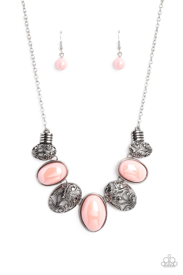 Patterned Paisley - Pink - Paparazzi Necklace Image