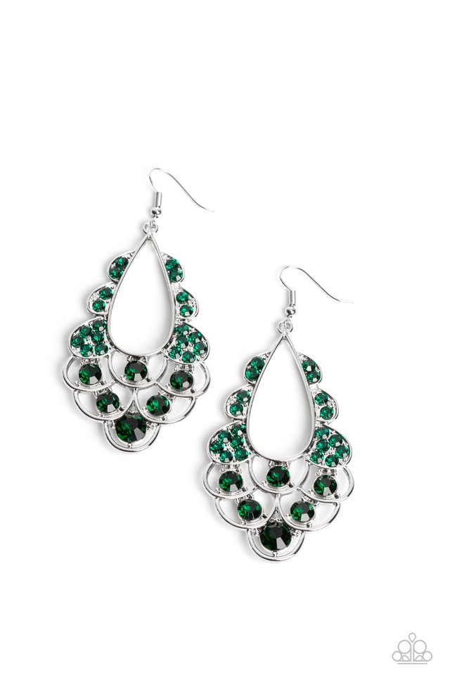 Majestic Masquerade - Green - Paparazzi Earring Image