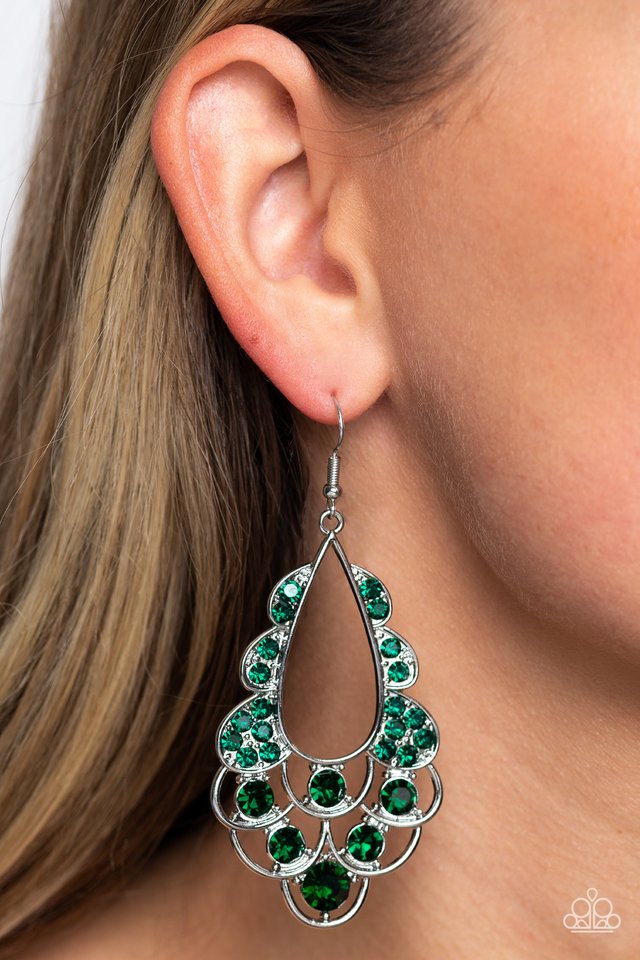 Majestic Masquerade - Green - Paparazzi Earring Image