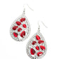 Cats Eye Class - Red - Paparazzi Earring Image