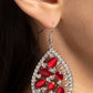 Cats Eye Class - Red - Paparazzi Earring Image