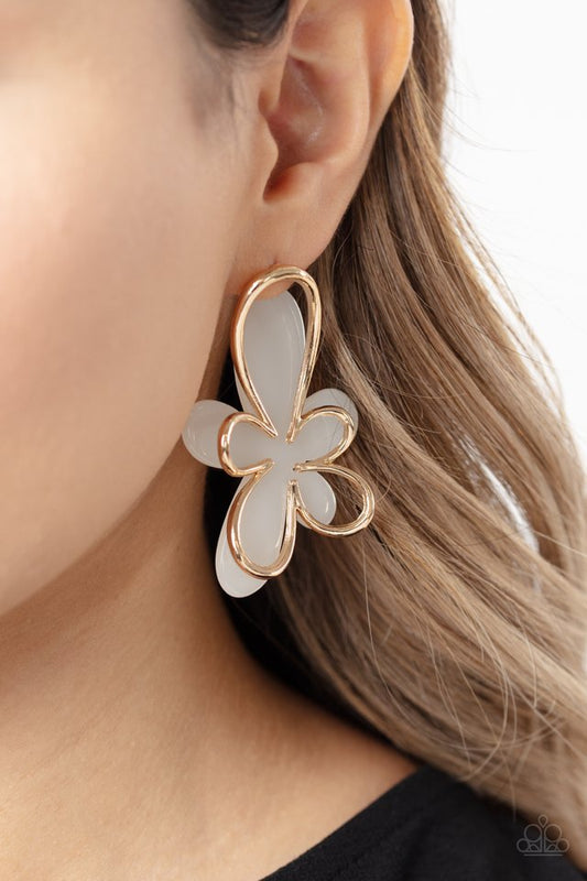 Glimmering Gardens - Gold - Paparazzi Earring Image